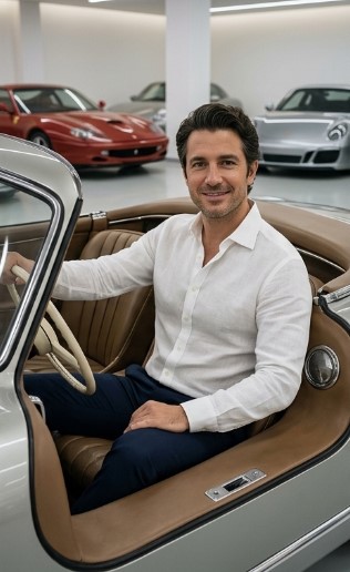 Sugar daddy driving a car